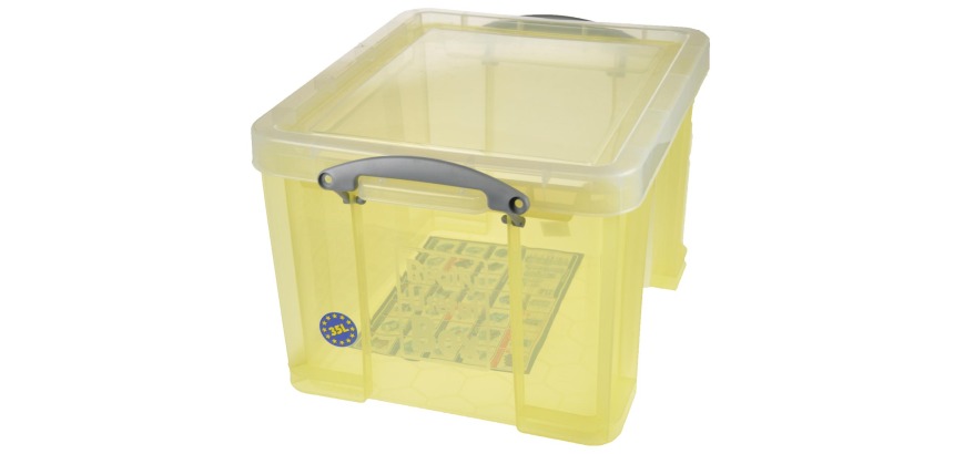 Really Useful Box storage box 35 L, transparent yellow