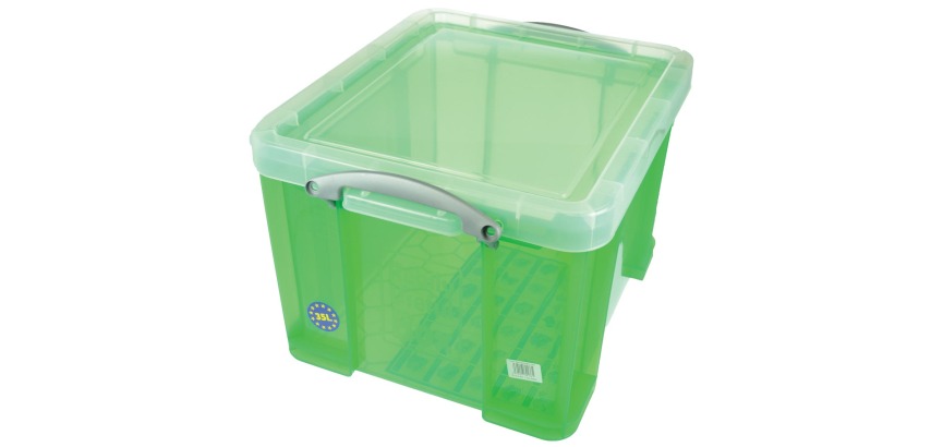 Really Useful Box Aufbewahrungsbox 35 l, transparent grün