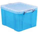 Really Useful Box 35-liter storage box, bright transparent blue