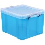 Really Useful Box 35-liter storage box, bright transparent blue