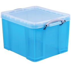 Really Useful Box opbergdoos 35 liter, transparant helblauw