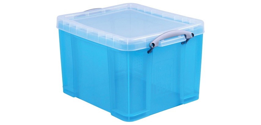 Really Useful Box 35-liter storage box, bright transparent blue