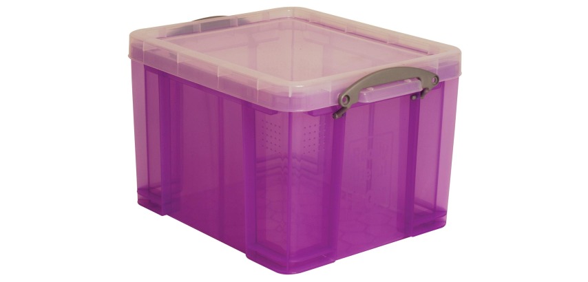 Really Useful Box storage box 35 liters, translucent purple