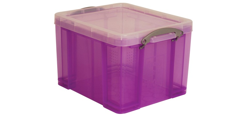 Really Useful Box boîte de rangemen 35 litres, pourpre transparent