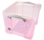 Really Useful Box storage box 35 liters, transparent pink