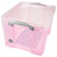 Really Useful Box opbergdoos 35 liter, transparant roze