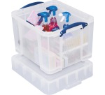 Really Useful Box boîte de rangement 35 l, couvercle XL, transparent