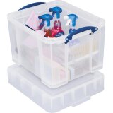 Really Useful Box boîte de rangement 35 l, couvercle XL, transparent