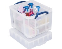 Really Useful Box Aufbewahrungsbox 35 l, XL-Deckel, transparent