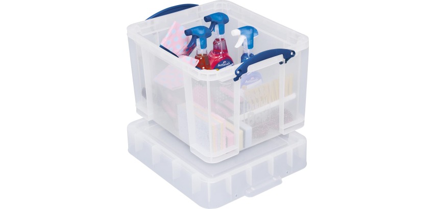 Really Useful Box opbergdoos 35 liter XL, transparant, voor het opbergen van medium LP's