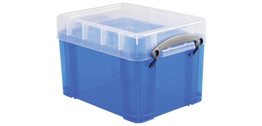 Boîte de rangement Really Useful 3 litres 245x180x160mm transparent bleu