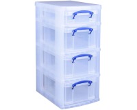 Really Useful Box trolley avec 4 boîtes de rangement, noir