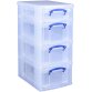 Really Useful Box trolley met 4 opbergdozen, zwart