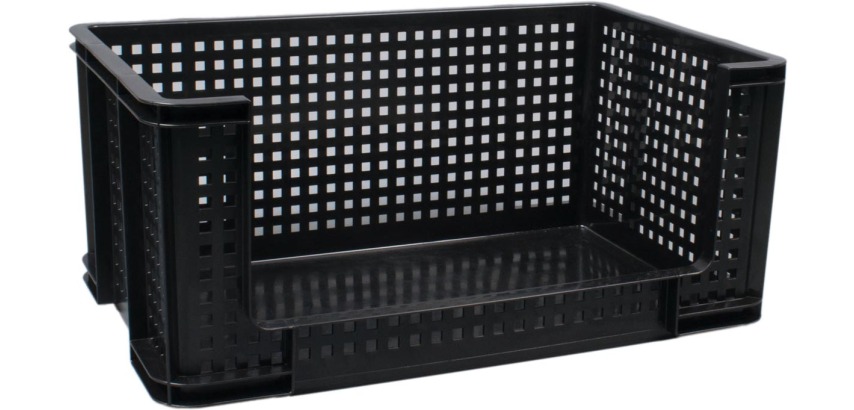 Really Useful Box 64-liter storage bin, black