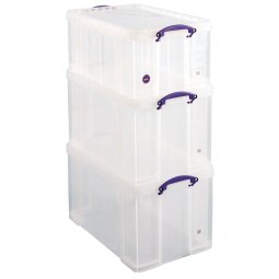 Really Useful Box, actiepakket: 2 x 84 liter + 1 x 64 liter, transparant