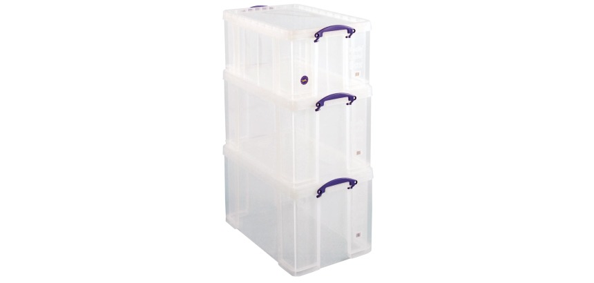 Really Useful Box, pacquet: 2 X 84 liter + 1 X 64 litres transparent