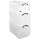 Really Useful Box, actiepakket: 2 x 84 liter + 1 x 64 liter, transparant