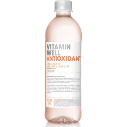 Vitamin Well vitaminewater Peach, flesje van 0,5 L, pak van 12