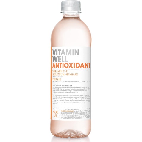 Vitamin Well eau vitaminée Peach, bouteille de 0,5 L, paquet de 12