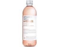 Vitamin Well vitaminewater Rhubarb & Strawberry, flesje van 0,5 L, pak van 12