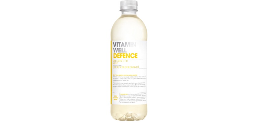 Vitamin Well Vitamingetränk Zitrus & Holunderblüte, 0,5 L Flasche, 12er-Pack