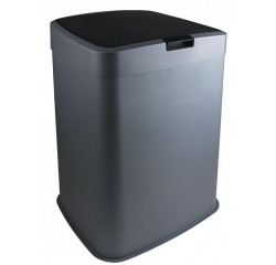 Poubelle 70 l, gris et noir