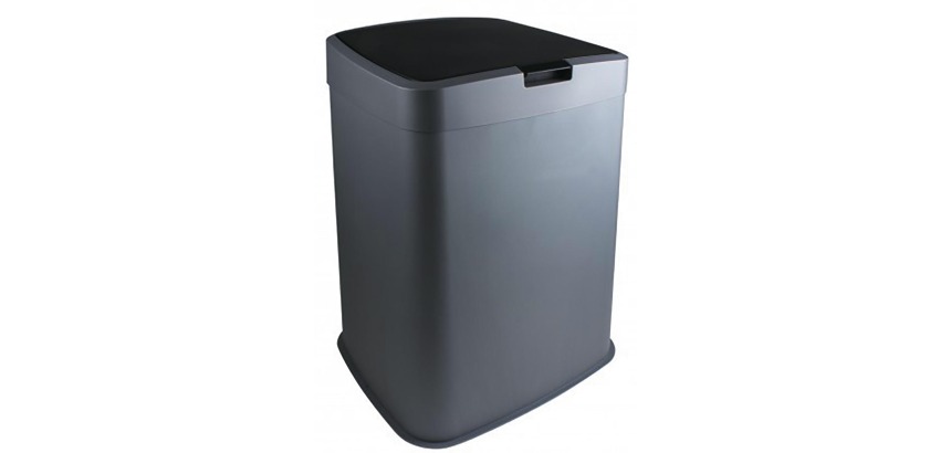 Poubelle 70 l, gris et noir