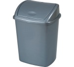 Poubelle avec couvercle swing, 26 l, gris