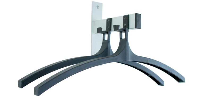 V-part porte-manteau, 2 crochets avec cintres