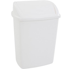 Poubelle avec couvercle swing, 26 l, blanc