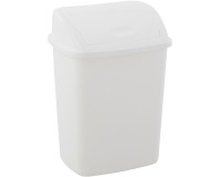 Vuilbak met swingdeksel, 15 l, wit