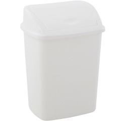 Poubelle avec couvercle sing, 15 l, blanc