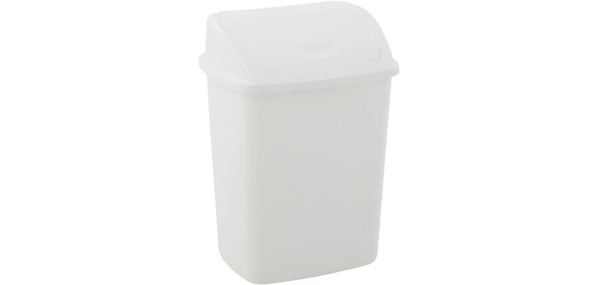 Trash can with swing lid, 15 L, white