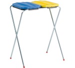 Support de sac Duo 2 x 130 l, jaune et bleu