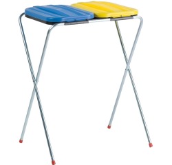 Support de sac Duo 2 x 130 l, jaune et bleu