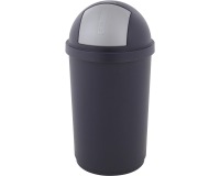 Curver poubelle avec push-couvercle 50 l, bleu et gris