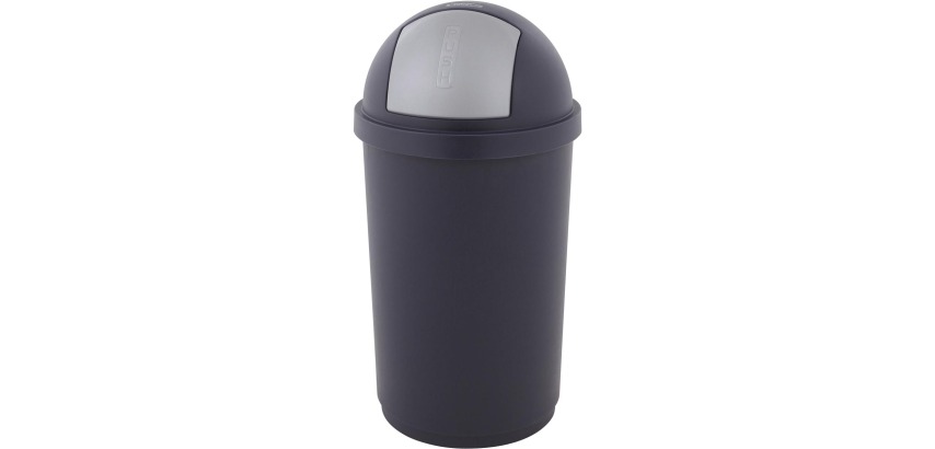 Curver Abfalleimer mit Druckdeckel 50 l, blau und grau