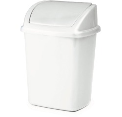 Poubelle avec couvercle swing 4,45 l, blanc