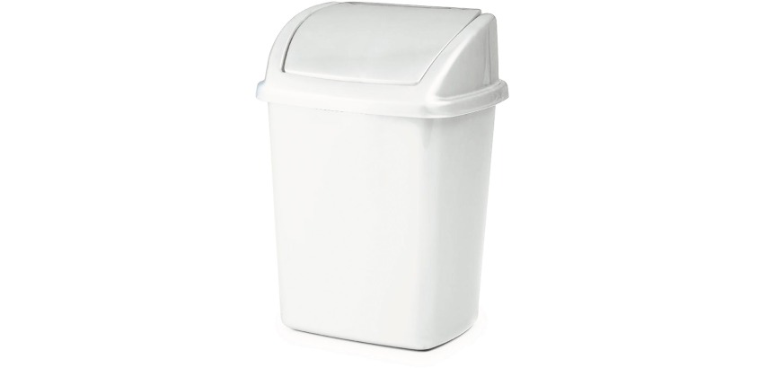 Mülleimer mit Schwingdeckel 4,45 l, weiß