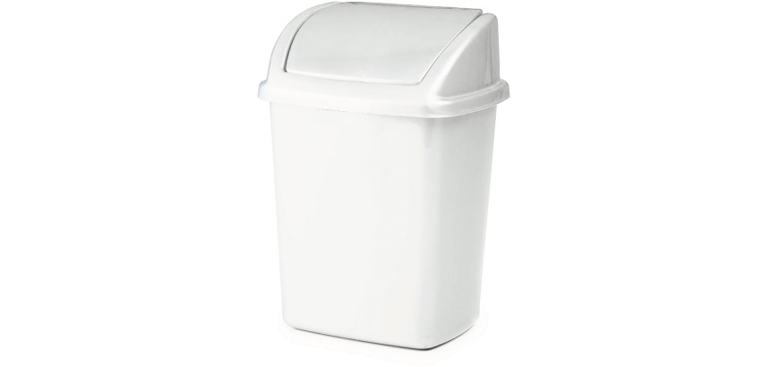 Poubelle avec couvercle swing 4,45 l, blanc