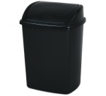 Poubelle plastique 26 litres à couvercle basculant, noir