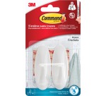 Haak Command kunststof ovaal wit incl bevestigingsstrip