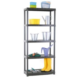 Practo étagère Plasti Rack 081, 185 x 85 x 40 cm, 5 tablettes, noir