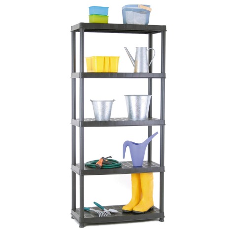 Practo rek Plasti Rack 081, 185 x 85 x 40 cm, 5 legborden, zwart