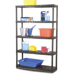 Practo étagère Plasti Rack 120, 185 x 120 x 40 cm, 5 tablettes, noir