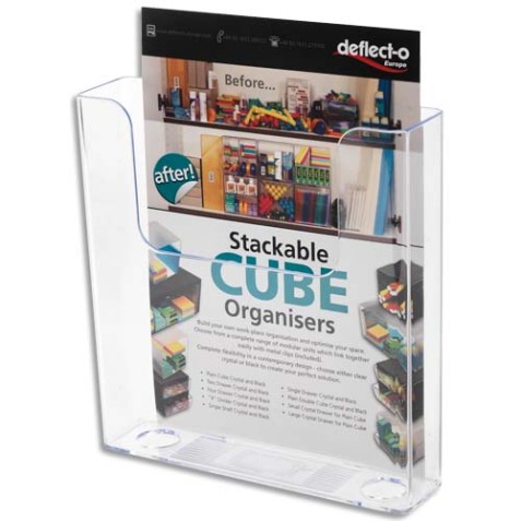 Porte-brochures, dos plat, A5 portrait, transparent