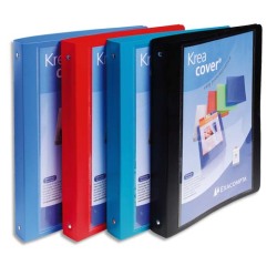 Classeur 4 anneaux plastifié Exacompta Kreacover® personnalisable A4 maxi - Dos 4 cm couleurs assorties