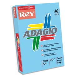 Ramette 500 feuilles papier couleur vive ADAGIO Bleu vif A4 80g