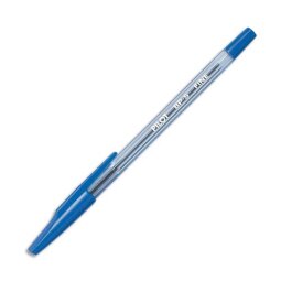 Stylo à bille rechargeable pointe fine encre Bleue corps plastique cristal avec capuchon BP-SF