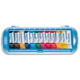 Boîte rigide de 12 tubes 10ml de gouache fine, coloris assortis